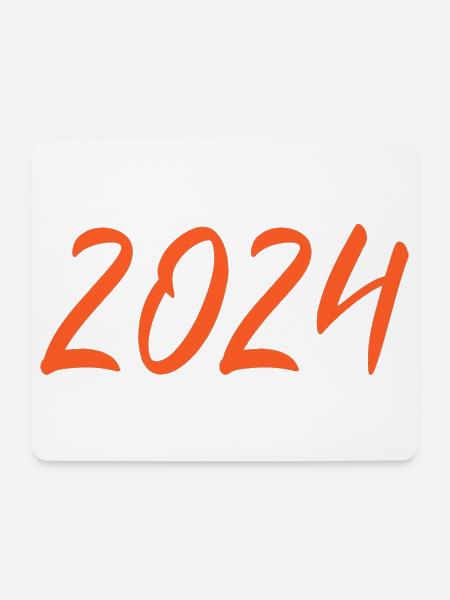2024 Silvester Neujahr orangen - Mousepad (Querformat) - Weiß