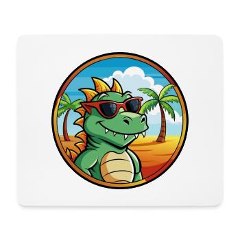 Dragon Funny Cartoon Lunettes de soleil de plage d’été cool - Tapis de souris (format paysage) - blanc - Devant