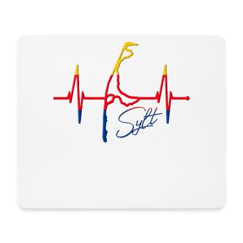 Sylt Skyline Nordsee Herzschlag Nordfriesen Sylter - Mousepad (Querformat) - Weiß - Vorne