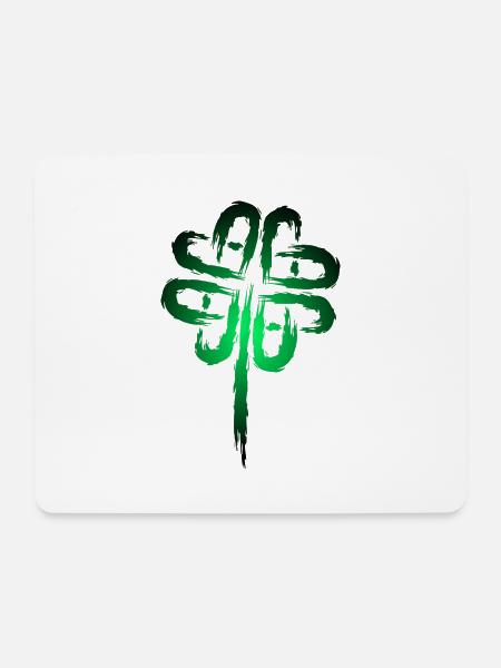 Kleeblatt Symbol Keltische Symbole - Mousepad (Querformat) - Weiß