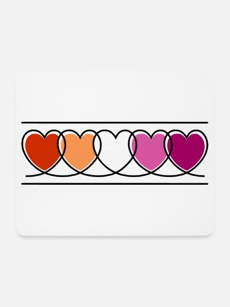 Lesben Lesbe Herzen - Mousepad (Querformat) - Weiß