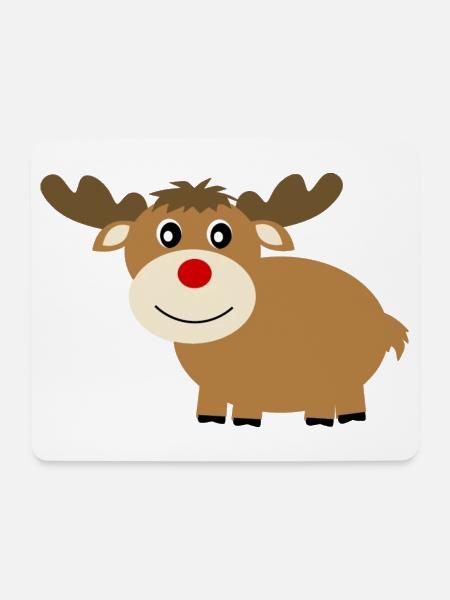 Rentier Weihnachten - Mousepad (Querformat) - Weiß