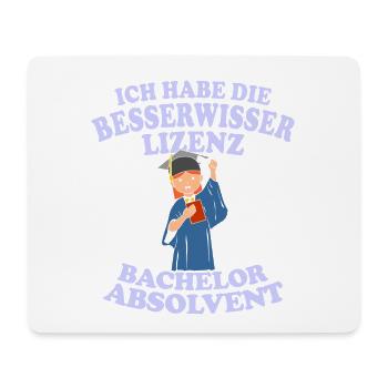 Bachelor Absolvent Besserwisser Lizenz - Mousepad (Querformat) - Weiß - Vorne