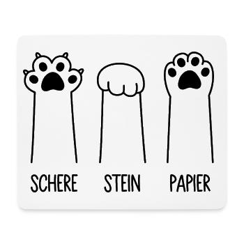 Schere Stein Papier Katze Pfote Spiel Katzenpfoten - Mousepad (Querformat) - Weiß - Vorne