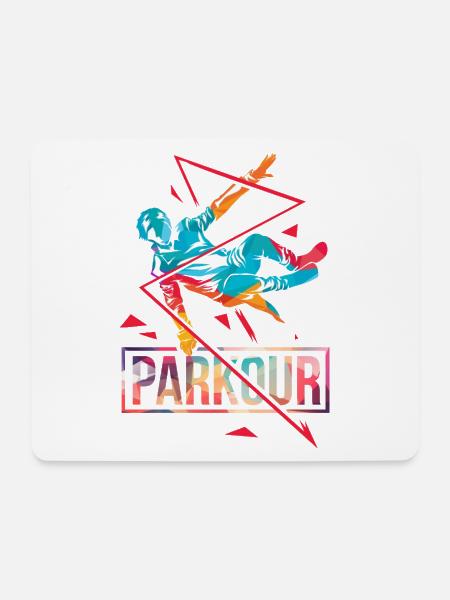 Furchtloser Parkour Stadtakrobat - Mousepad (Querformat) - Weiß