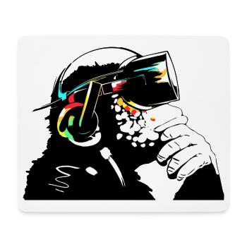 Monksy - Affe mit Virtual Reality Brille - Mousepad (Querformat) - Weiß - Vorne