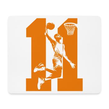 NUMBER 11 BASKETBALL 11TH BIRTHDAY - Mouse Pad (horizontal) - white - Front