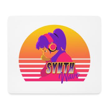Synthwave Girl - Mouse Pad (horizontal) - white - Front