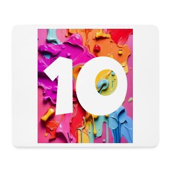 NON. 10 NUMÉRO 10 COLORÉ 10E ANNIVERSAIRE - Tapis de souris (format paysage) - blanc - Devant