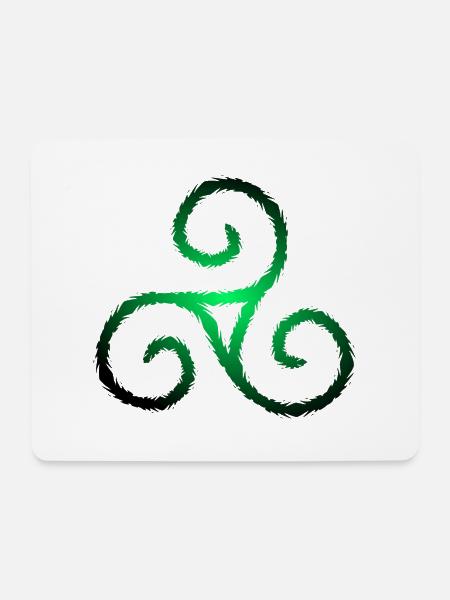 Keltisches Symbol Triskele Dreierspirale - Mousepad (Querformat) - Weiß