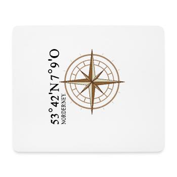 Norderney Koordinaten Insel - Mousepad (Querformat) - Weiß - Vorne