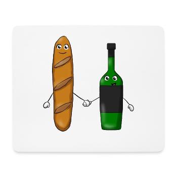 Baguette Wine - Mousepad (Querformat) - Weiß - Vorne