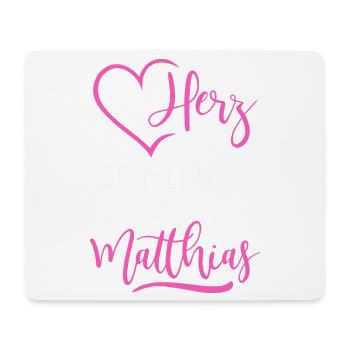 Mein Herz schlägt für Matthias - Mousepad (Querformat) - Weiß - Vorne
