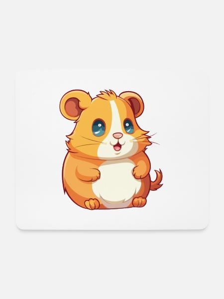 Hamster Buntes Aquarell Cartoon Kawaii Tier - Mousepad (Querformat) - Weiß