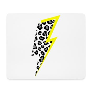 Blitz Leoparden Muster mit Neon-Gelben Schatten - Mousepad (Querformat) - Weiß - Vorne