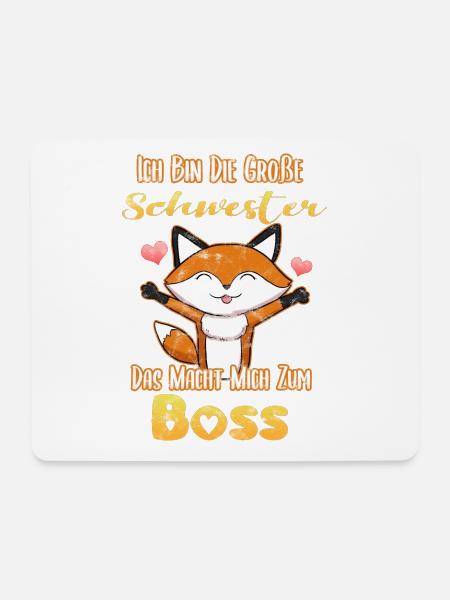 Große Schwester Fuchs - Mousepad (Querformat) - Weiß