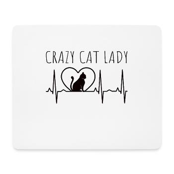 Katzen Hauskatze Herzschlag - Mousepad (Querformat) - Weiß - Vorne