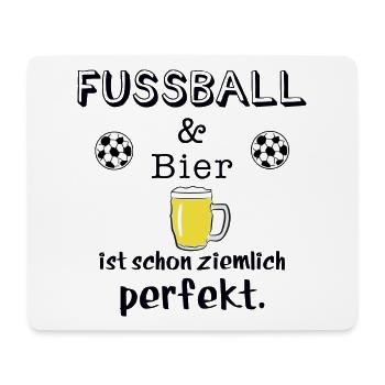 fussball und bier - Mousepad (Querformat) - Weiß - Vorne
