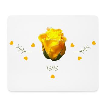Rose gelbe Rose - Mousepad (Querformat) - Weiß - Vorne