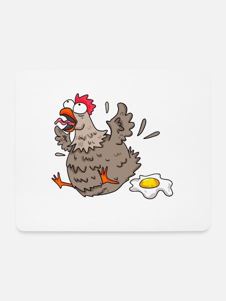 Lustiges Huhn - Mousepad (Querformat) - Weiß