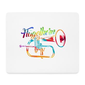 Leuchtendes Flügelhorn Bläserklasse - Mousepad (Querformat) - Weiß - Vorne