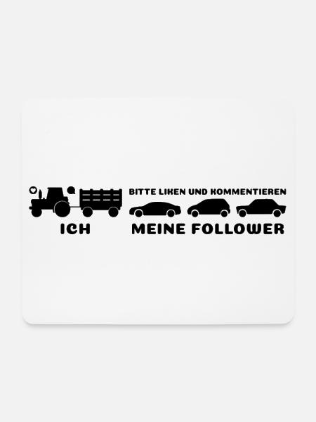 Ich meine Follower Liken und Kommentieren Traktor - Mousepad (Querformat) - Weiß