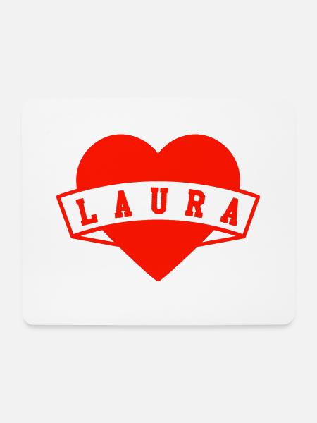 Vorname Laura - Mousepad (Querformat) - Weiß