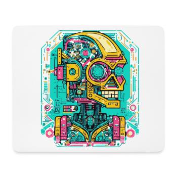 KI Roboter Cyberpunk - Mousepad (Querformat) - Weiß - Vorne