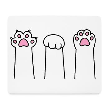 Ciseaux Pierre Papier Patte Patte Jeu Patte Cat Pattes - Tapis de souris (format paysage) - blanc - Devant