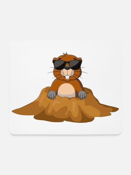 Maulwurf, Garten - Mousepad (Querformat) - Weiß