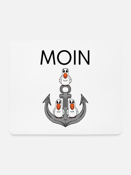 Anker Möwe Seemöwe Moin Nordsee - Mousepad (Querformat) - Weiß