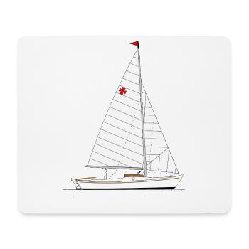 Hansa Jolle Riss - Mousepad (Querformat) - Weiß - Vorne