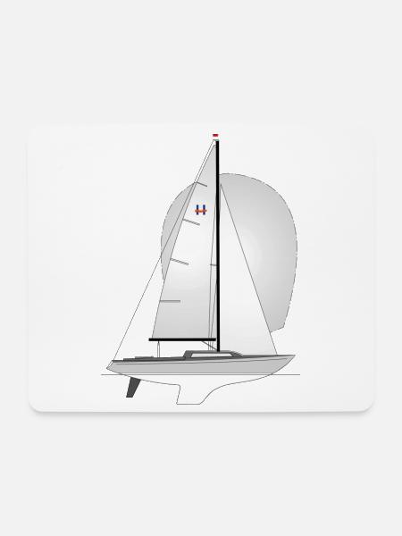 H Boot Riss - Mousepad (Querformat) - Weiß