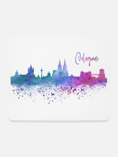 Köln Skyline - Mousepad (Querformat) - Weiß