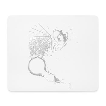 Nikola Tesla with light bulb and Tesla coil - Mouse Pad (horizontal) - white - Front