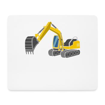 Bagger - Mousepad (Querformat) - Weiß - Vorne