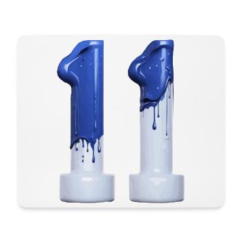 NR. 11 NUMMER 11 BLAU WEIß 11. GEBURTSTAG - Mousepad (Querformat) - Weiß - Vorne