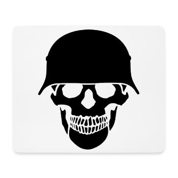 Schädelhelm / Schädelperlen - Mousepad (Querformat) - Weiß - Vorne