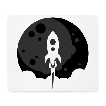 Rocket to the Moon - Schwarz - Mousepad (Querformat) - Weiß - Vorne
