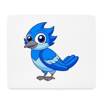 Blue Jay Niedliche Maskottchen Zeichentrickfigur Kawaii - Mousepad (Querformat) - Weiß - Vorne