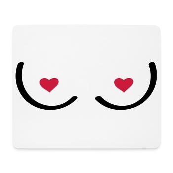 Sexy junge Frau. Erotische Brüste. - Mousepad (Querformat) - Weiß - Vorne