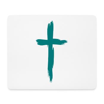 Kreuz Christentum Religion Symbol - Mousepad (Querformat) - Weiß - Vorne