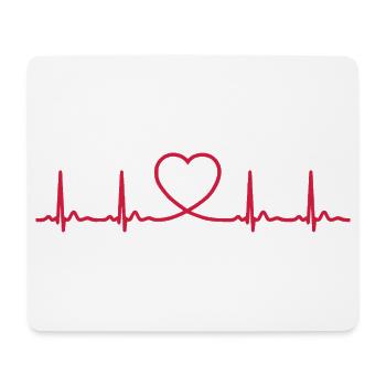 Herzschlag-EKG-Linie Medizinischer Pulswellen-Ikon-Vektor - Mousepad (Querformat) - Weiß - Vorne