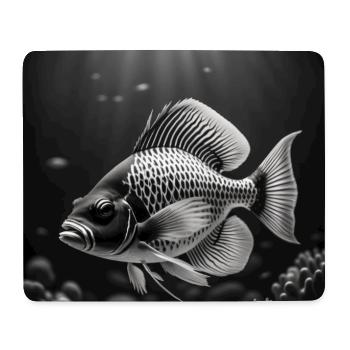 Detaillierte schwarz-weiße Koi - Mousepad (Querformat) - Weiß - Vorne