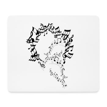 Notes de Musique Musiciens Clefs Partitions - Tapis de souris (format paysage) - blanc - Devant