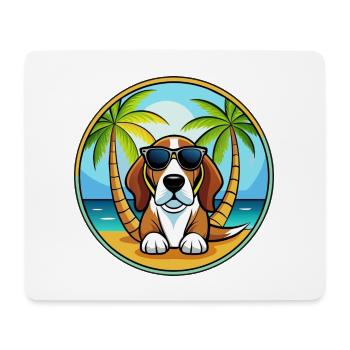 Basset Artesien Normand Hunderasse Cartoon Beach - Mousepad (Querformat) - Weiß - Vorne