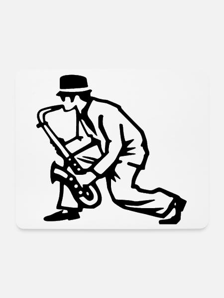 Ska Saxophonist - Mousepad (Querformat) - Weiß