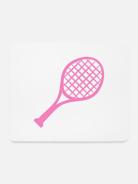 Tennis Schläger Rosa - Mousepad (Querformat) - Weiß