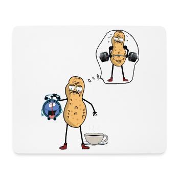 Peanut Morning Grouch Early Bird Bodybuilder - Mouse Pad (horizontal) - white - Front
