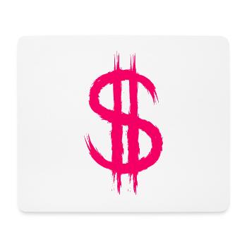 Dollarzeichen Dollar Zeichen Geld Bürste Rosa - Mousepad (Querformat) - Weiß - Vorne